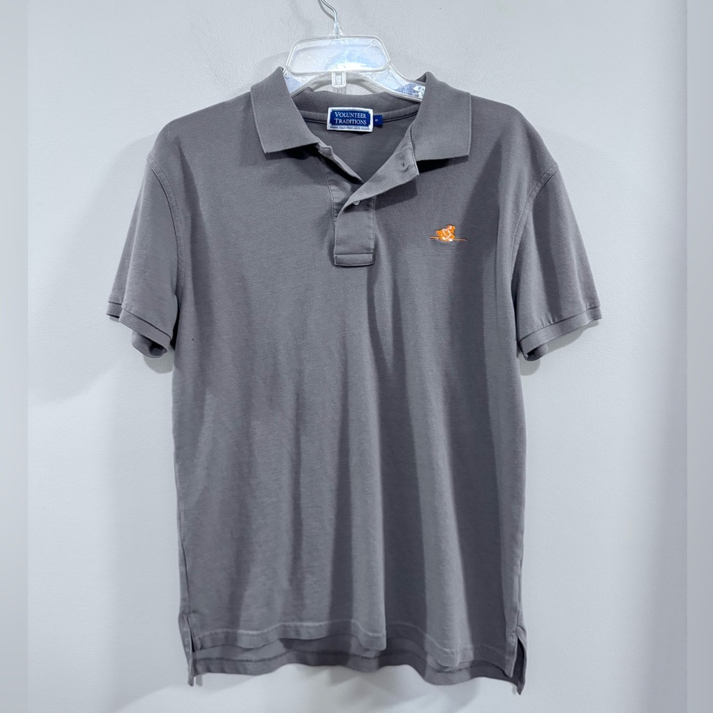 Men's Volunteer Traditions Tennesse Volunteer Logo Gray Polo Shirt. Size S